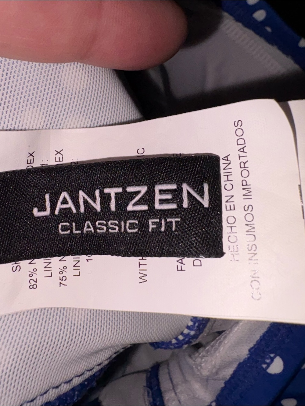 Jantzen Polka Dot One Piece Swimsuit Sz 10 Classic Fit Blue White Beach Resort - Picture 6 of 8